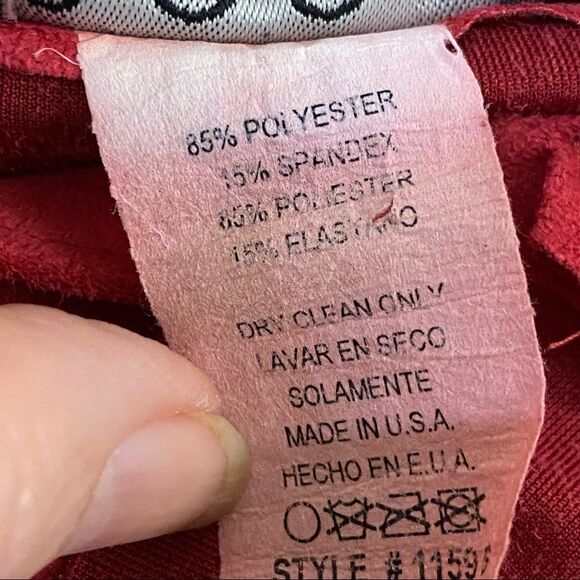 Vintage Sooki Collection Red Faux Suede Wrap Skirt Size Medium - Picture 6 of 7